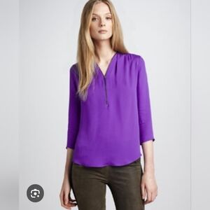 Theory purple silk blouse size P
